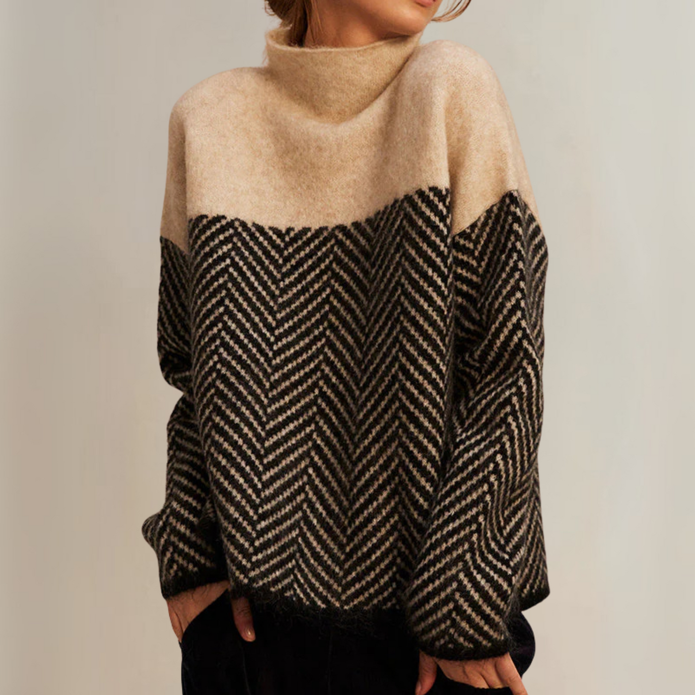 Sofia™ | Bomulds-rullekravesweater