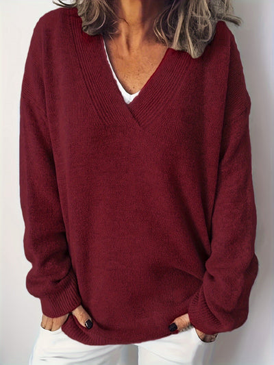 Sofia™ | Blød og Tidløs V-Hals Sweater