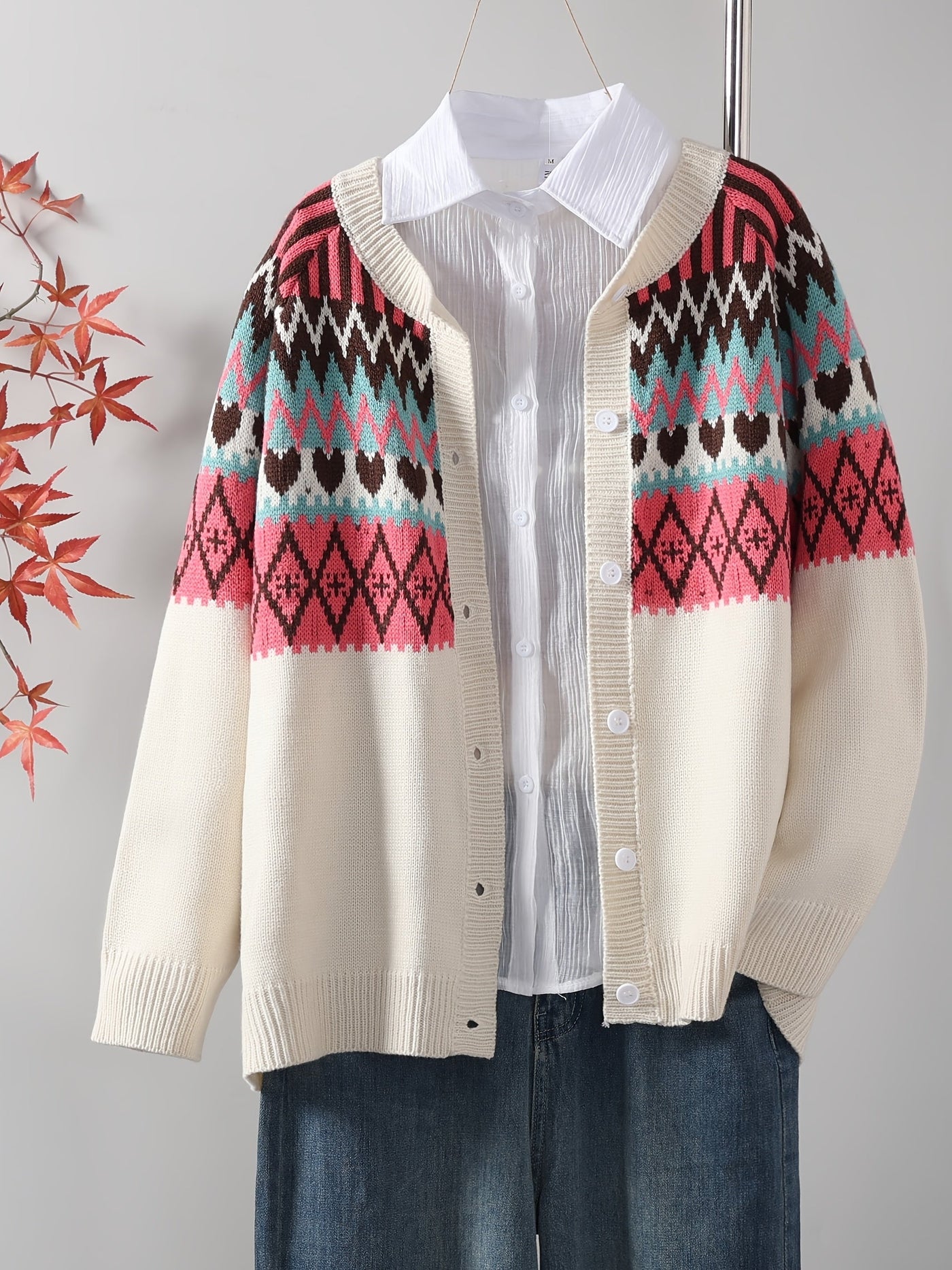 Sofia™ | Klassisk Strikcardigan med Mønster
