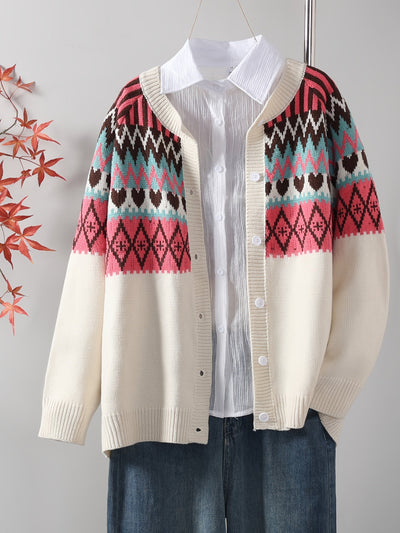 Sofia™ | Klassisk Strikcardigan med Mønster