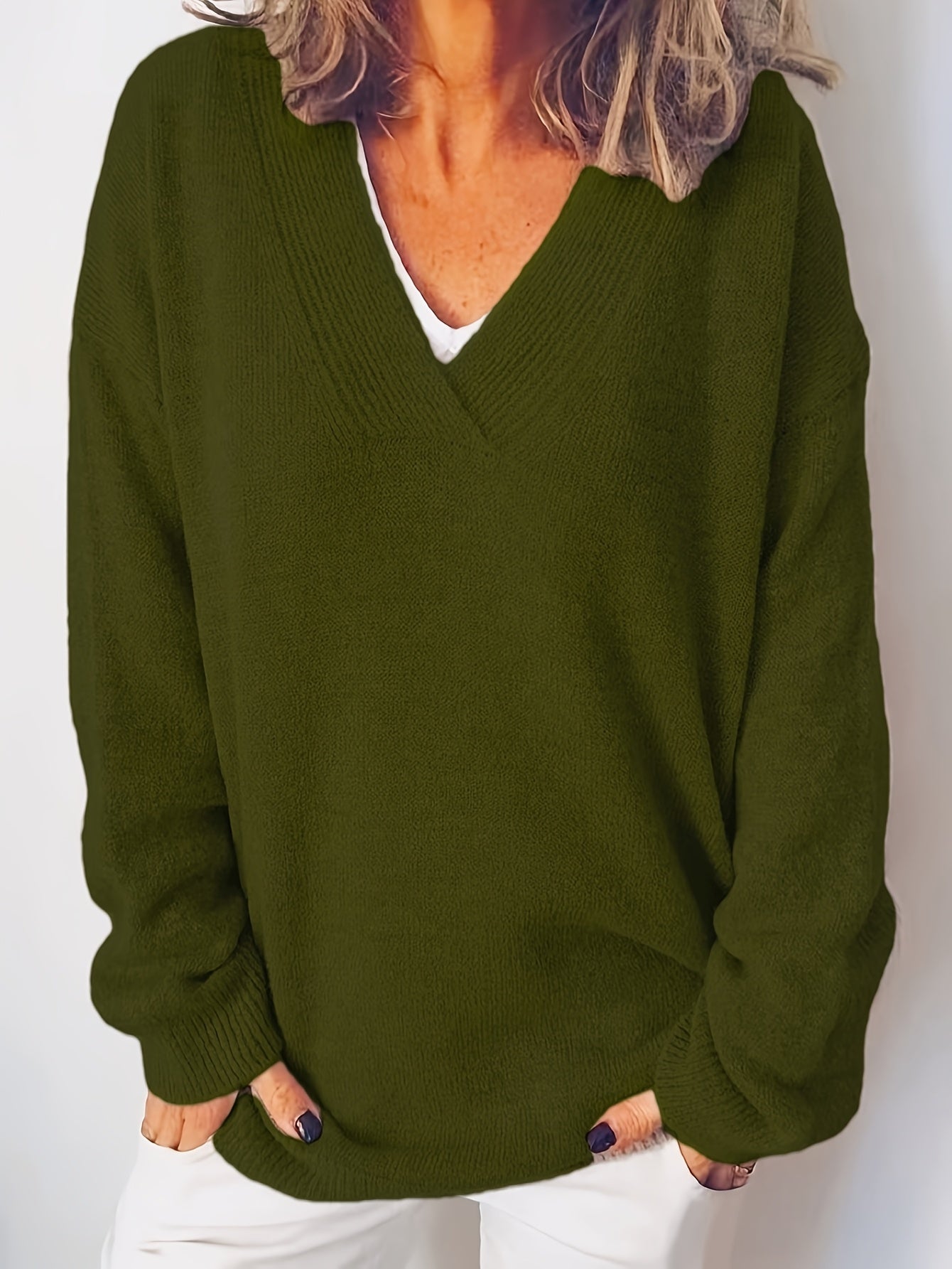 Sofia™ | Blød og Tidløs V-Hals Sweater