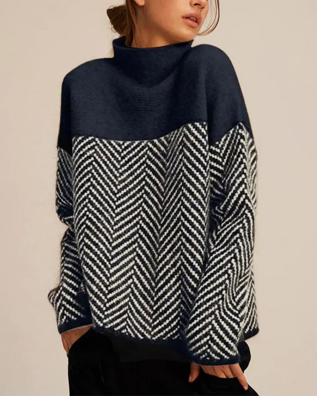 Sofia™ | Bomulds-rullekravesweater