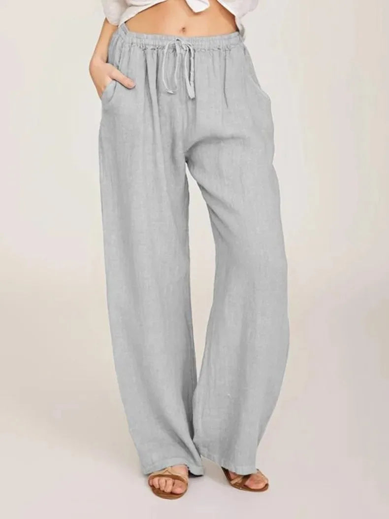 Ella™ Pantalon Oversize Femme – Coton & Lin, Streetwear Chic