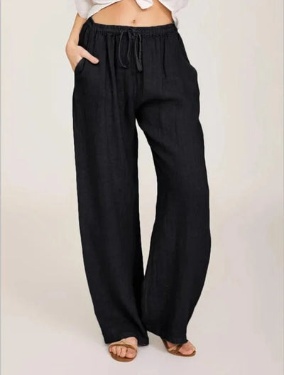 Ella™ Pantalon Oversize Femme – Coton & Lin, Streetwear Chic
