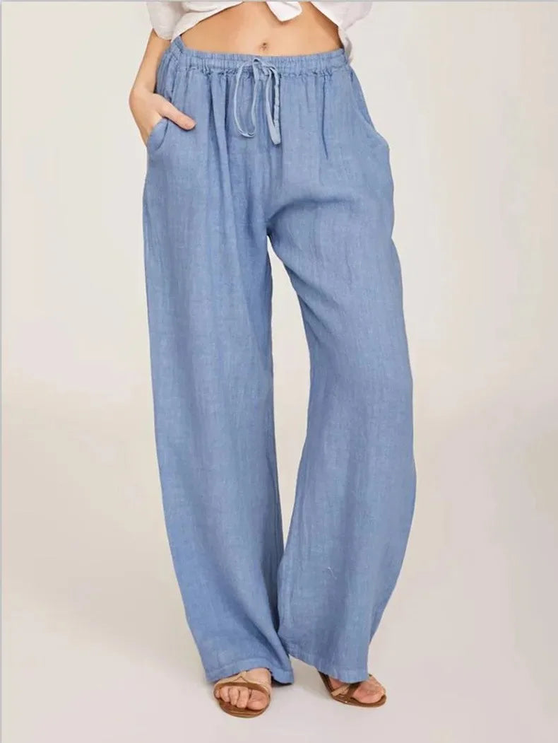 Ella™ Pantalon Oversize Femme – Coton & Lin, Streetwear Chic