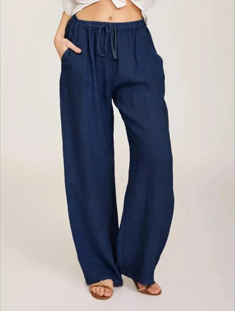 Ella™ Pantalon Oversize Femme – Coton & Lin, Streetwear Chic