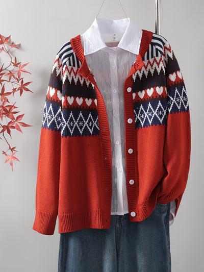 Sofia™ | Klassisk Strikcardigan med Mønster