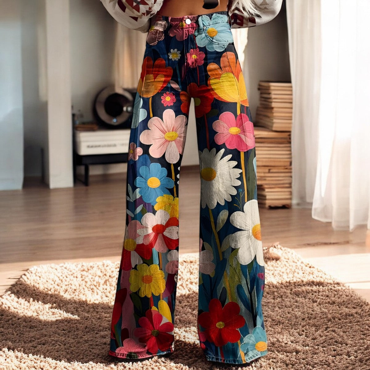 Sofia™ | Stilfulde Casual Blomstrede Bukser