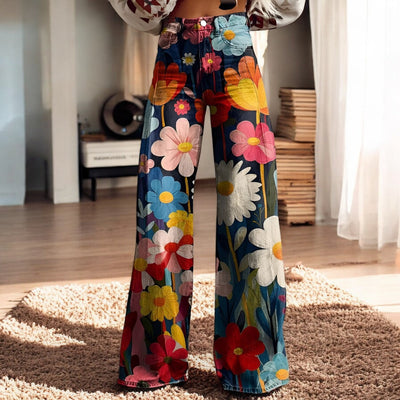 Sofia™ | Stilfulde Casual Blomstrede Bukser