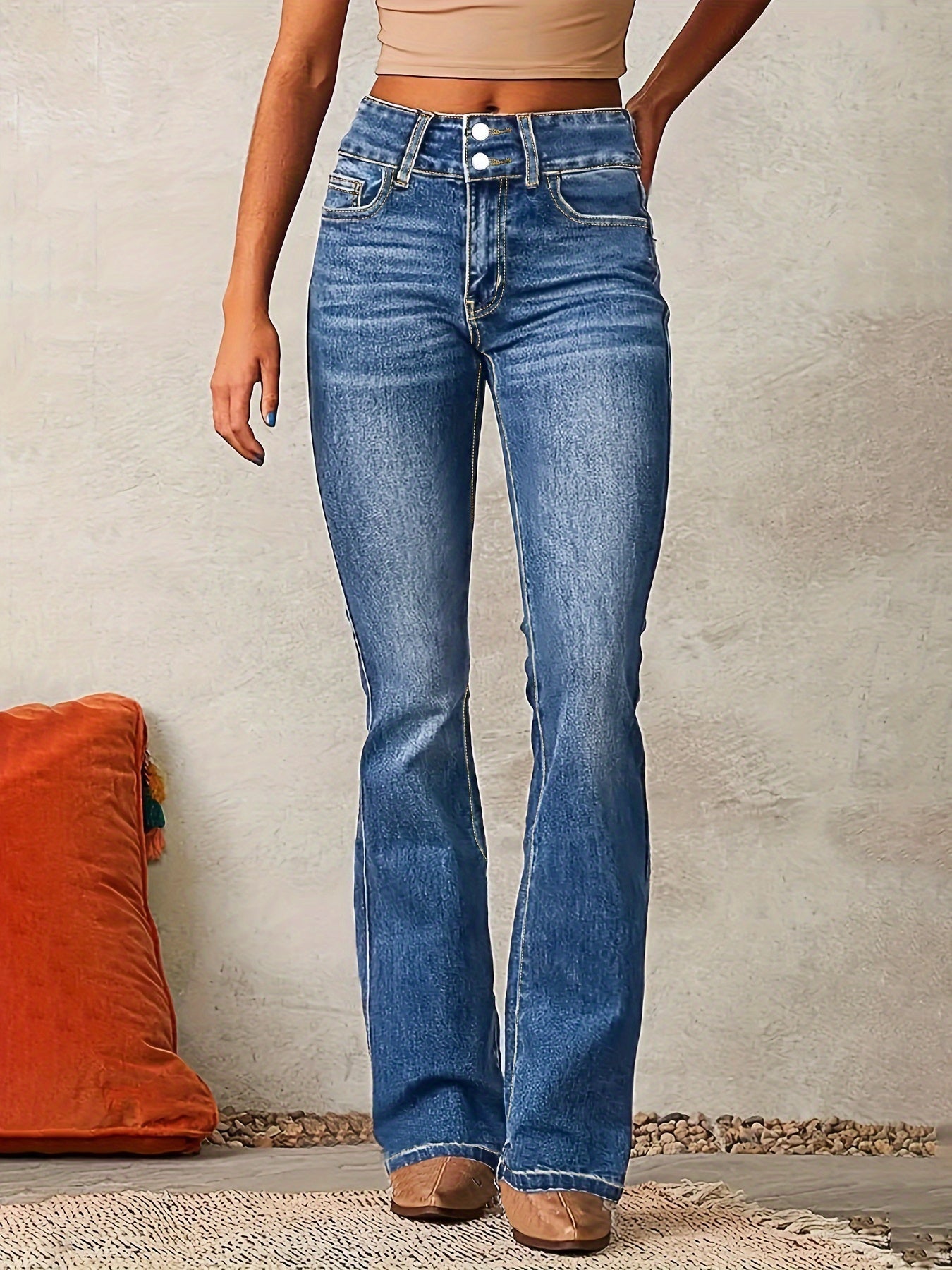 Sofia™ | Højtaljede Dame Flared Jeans til Foråret