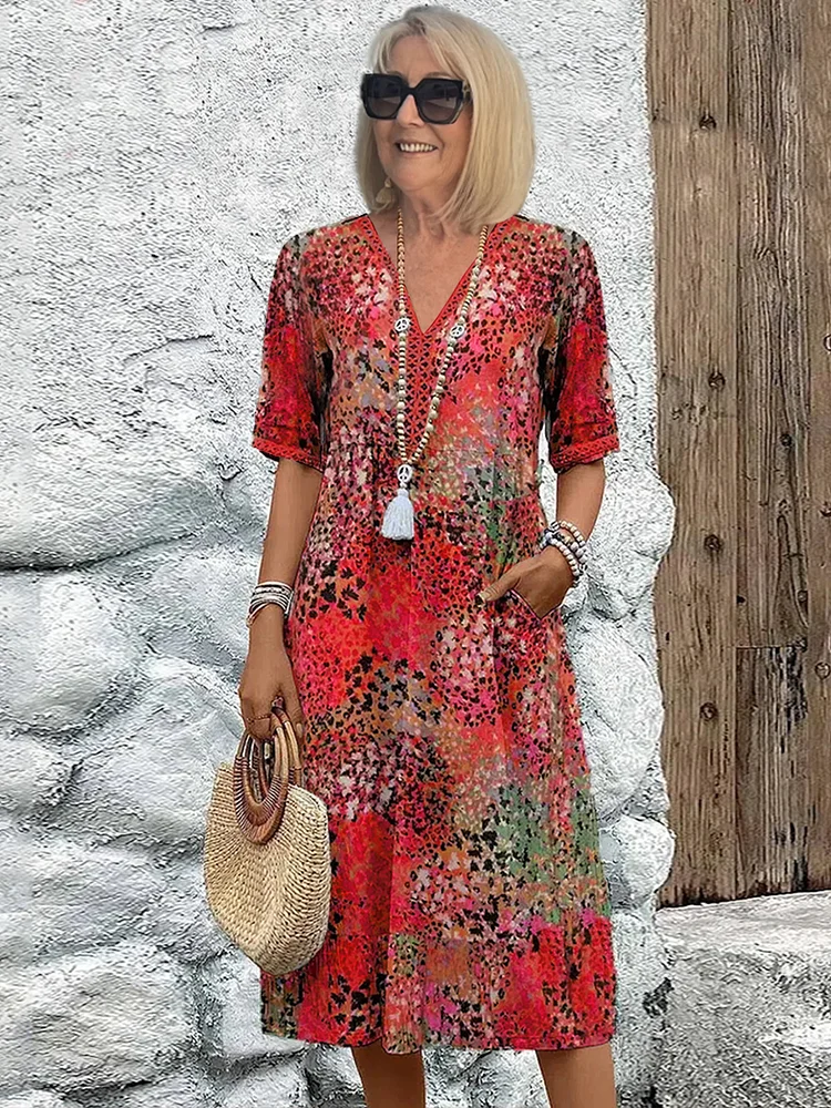Sofia™ | Livlig Blomstret Kjole