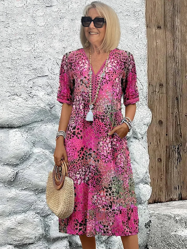 Sofia™ | Livlig Blomstret Kjole