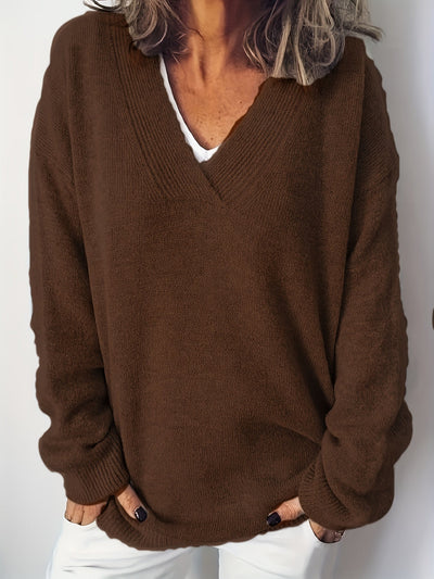 Sofia™ | Blød og Tidløs V-Hals Sweater
