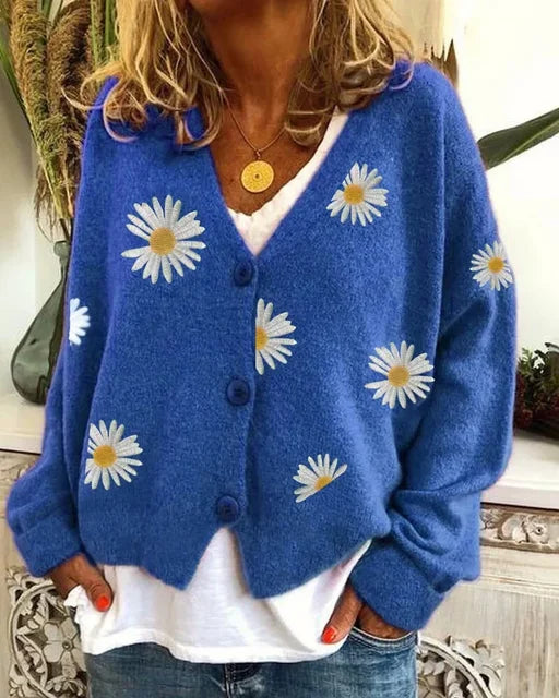 Theresia – Broderet Marguerit Cardigan