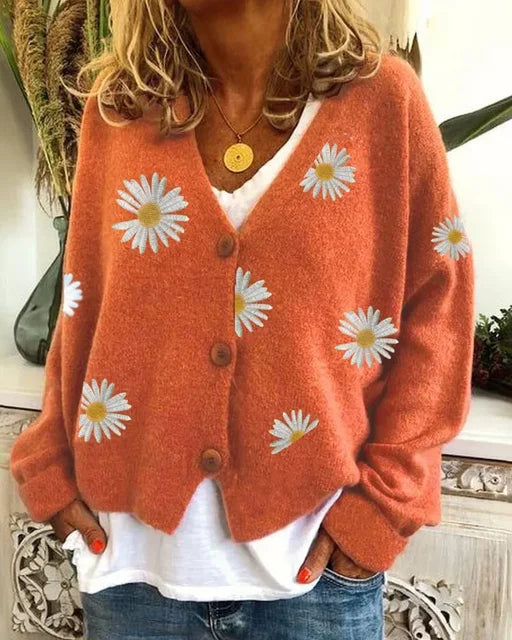 Theresia – Broderet Marguerit Cardigan