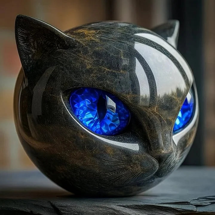 Ella Copenhagen- Mystisk sort kattehovedskulptur