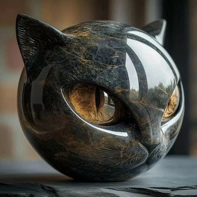 Ella Copenhagen- Mystisk sort kattehovedskulptur