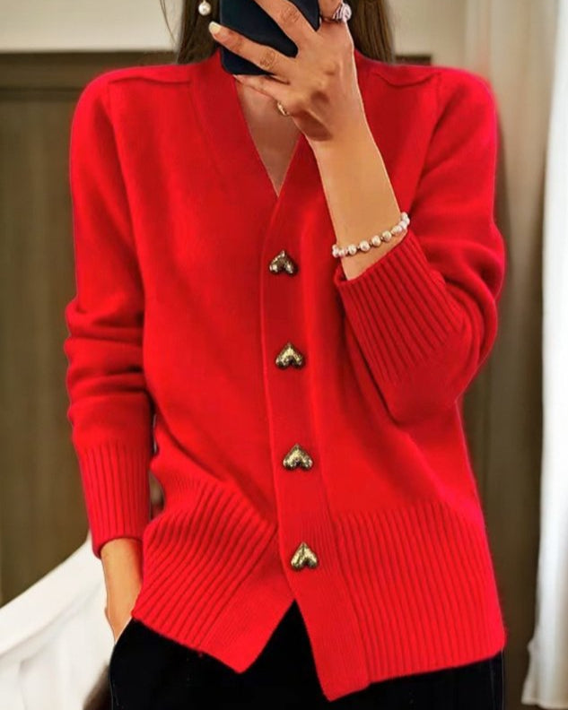 Sofia™ | Elegant Strikket Cardigan med Knapper